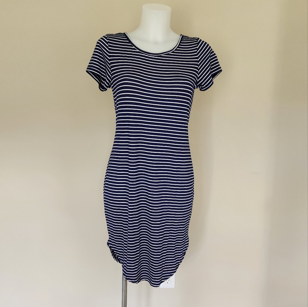 Striped tee shirt bodycon dress
